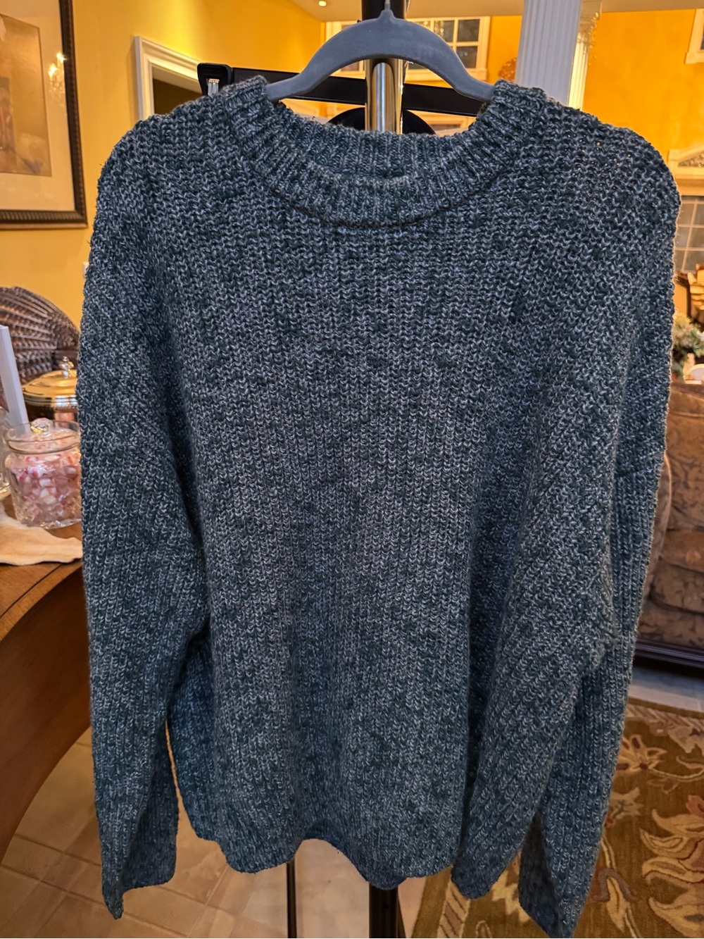 Abercrombie & Fitch Charcoal Crewneck Knit Sweater